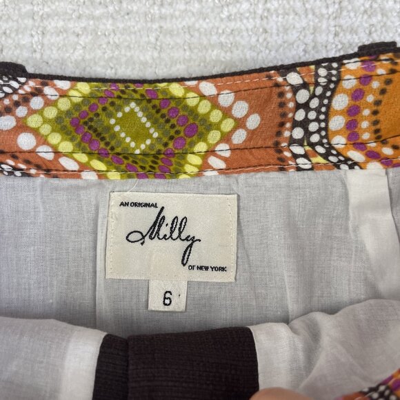 NWT Milly of New-York Chocolate Brown Skirt Size 6 Button up - Picture 8 of 14